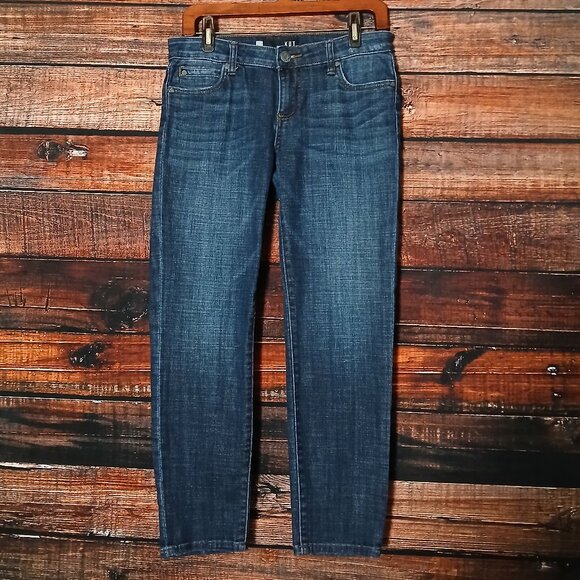 Kut From The Kloth Jeans Size 4 Crop Capri Low Rise Dark Blue Denim Stretch - Picture 2 of 9